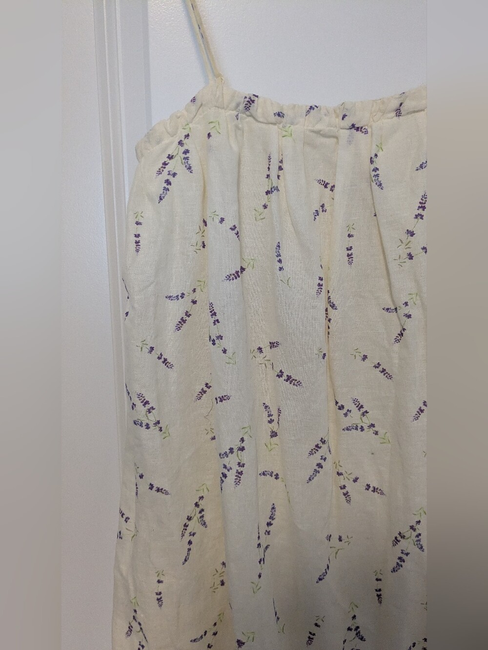 Cream Lavender Print Maxi Sundress - Picture 5 of 7